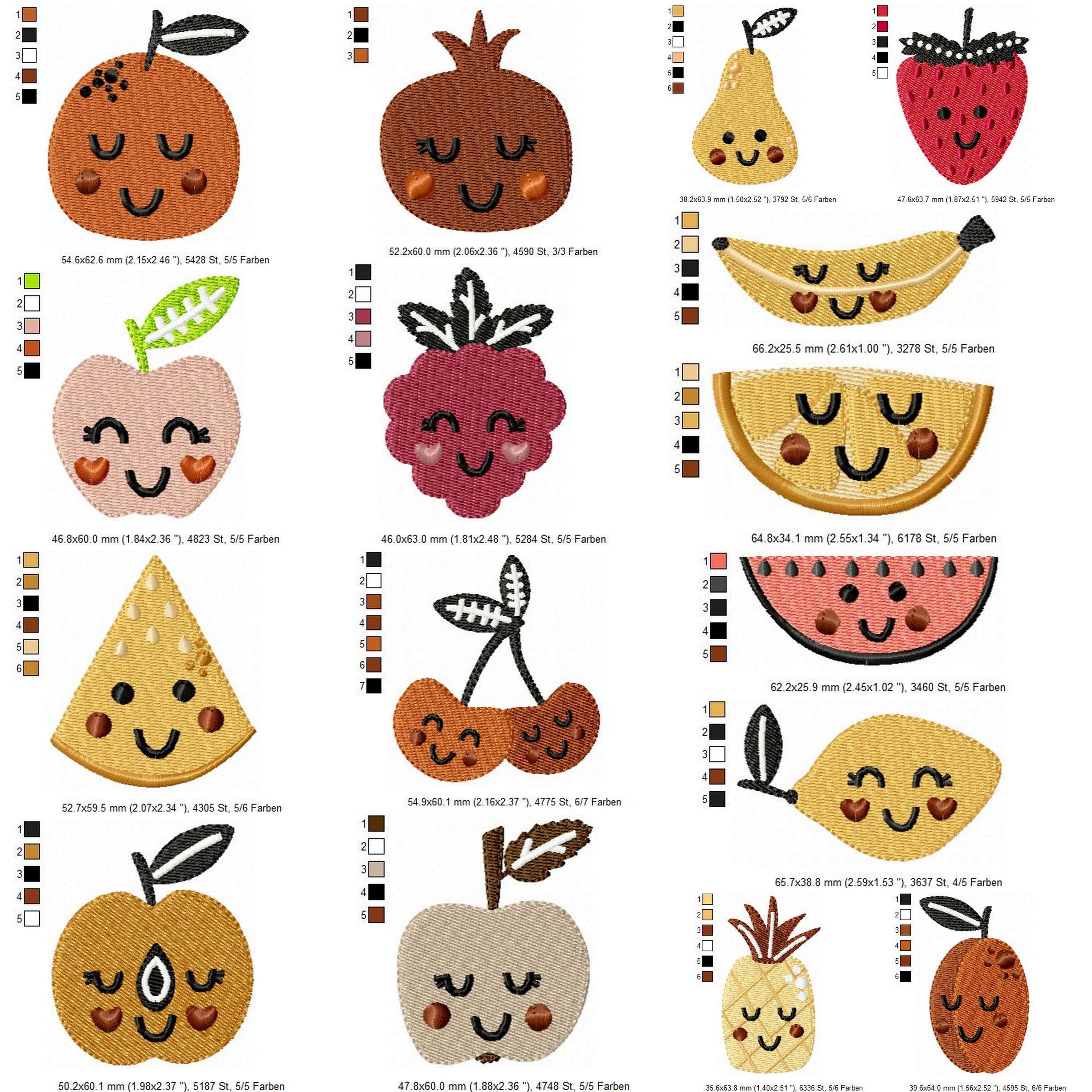 Übersicht Größen Set 13