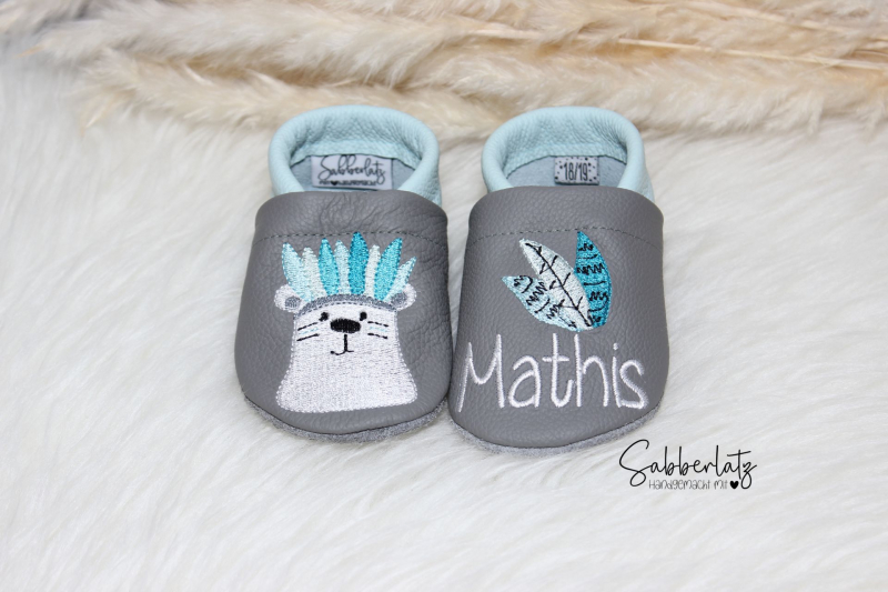 Boho-Eisbär-Puschen