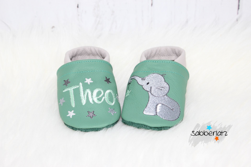 Preview: Elefanten-Puschen mit Sternanhänger