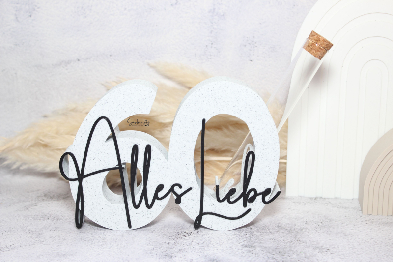 Geburtstagszahl 60 „Alles Liebe“