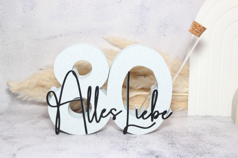 Geburtstagszahl 80 „Alles Liebe“