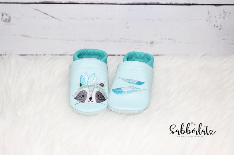 Boho-Waschbär-Puschen