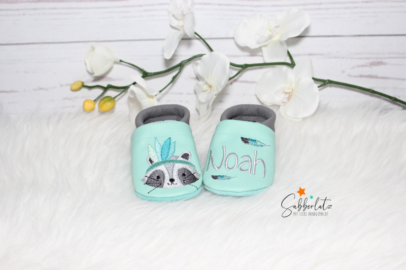 Boho-Waschbär-Puschen