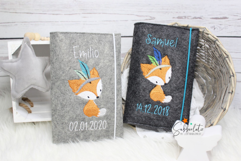 U-Heft-Hülle Boho-Fuchs