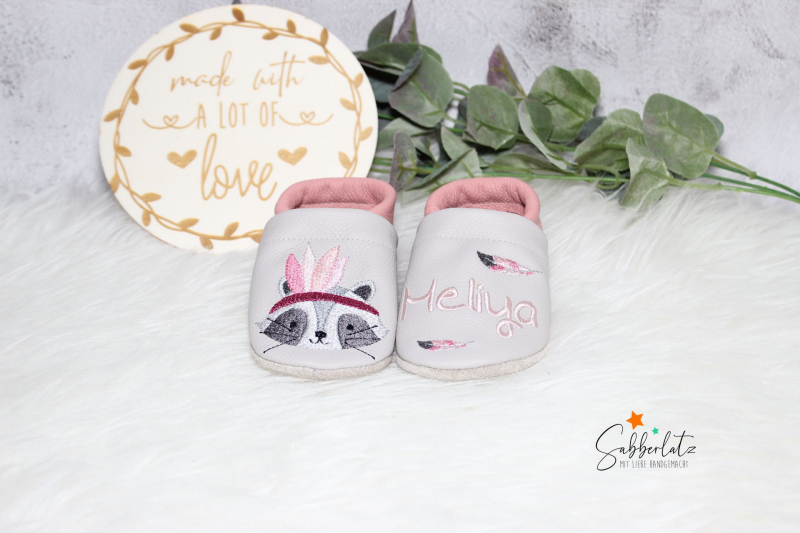 Boho-Waschbär-Puschen