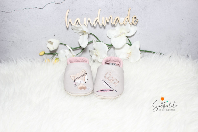 Preview: Boho-Fuchs-Puschen *Pastell*