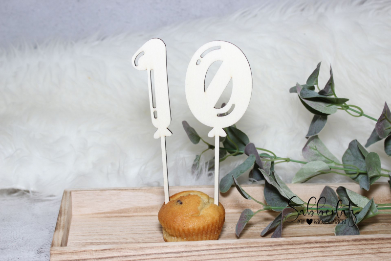 Preview: Caketopper - Luftballonzahl