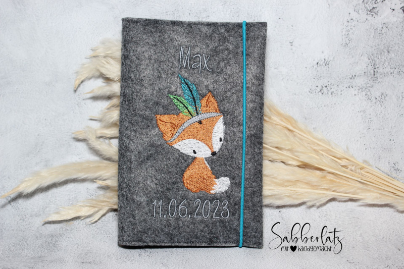 U-Heft-Hülle Boho-Fuchs