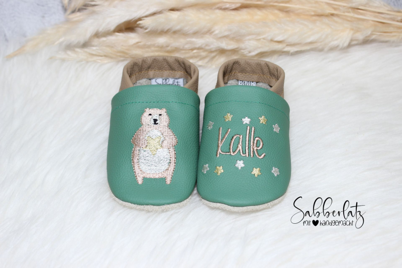 Preview: Bären-Puschen mit Stern