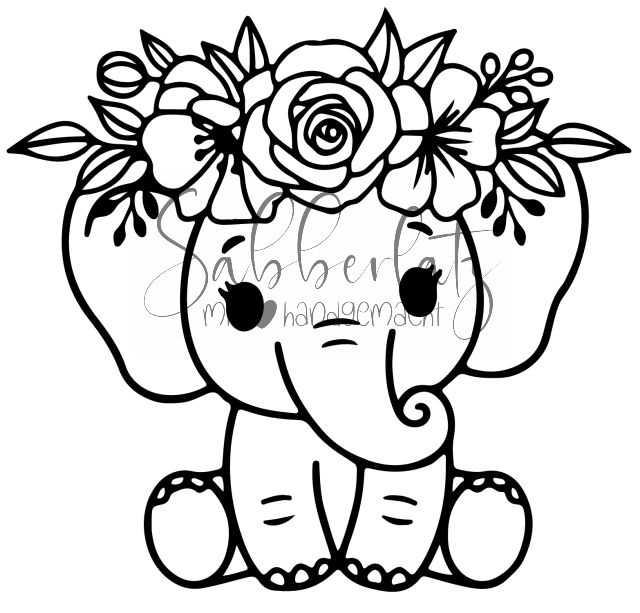 Boho-Elefant Blumen
