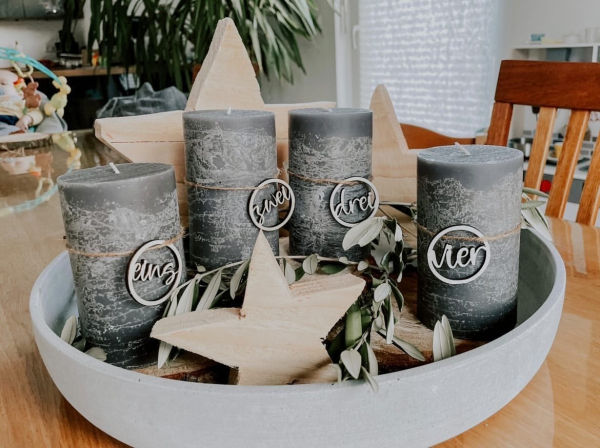 Adventskerzen-Zahlen