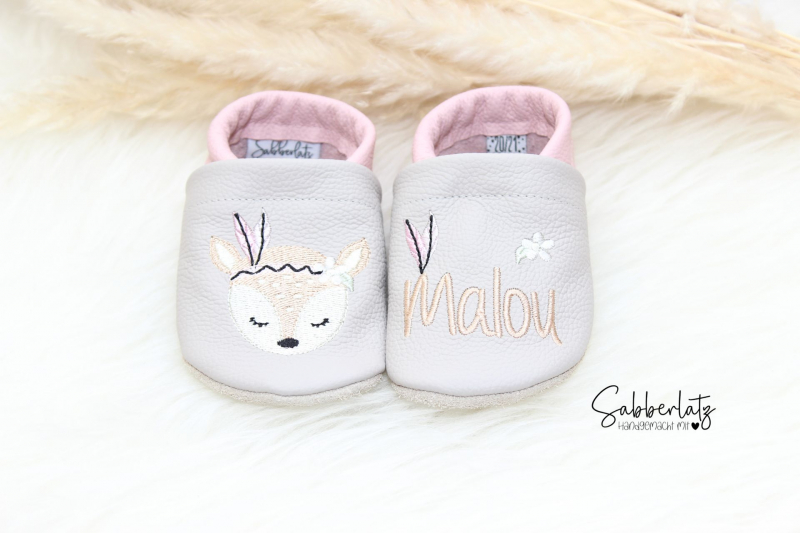 Boho-Reh-Puschen *Pastell*