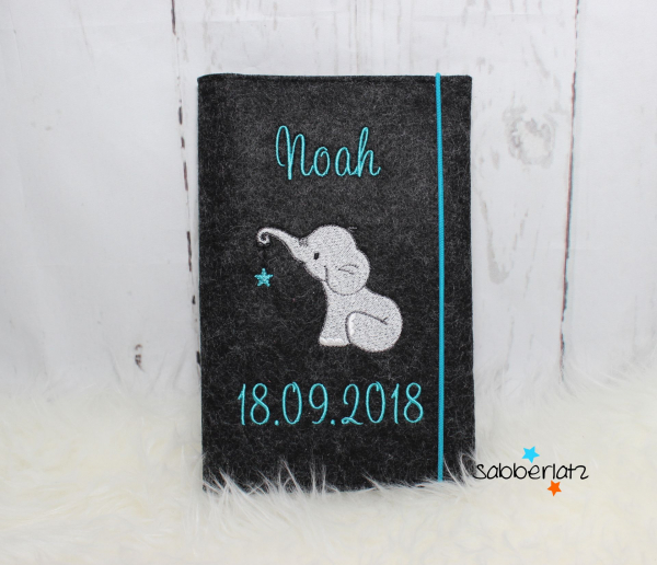 U-Heft-Hülle Elefant mit Sternanhänger