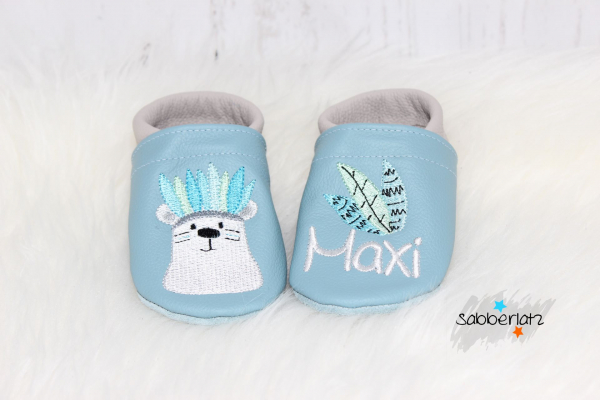 Boho-Eisbär-Puschen