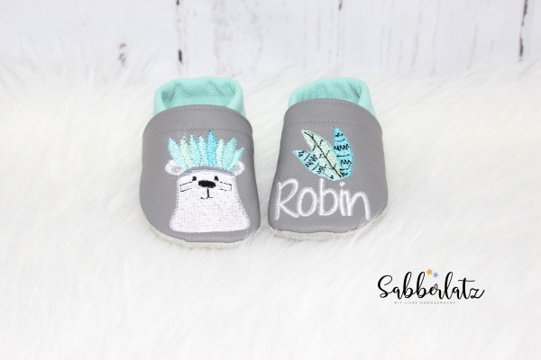 Boho-Eisbär-Puschen