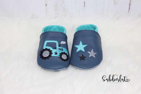 Traktor-Puschen mit Sternen