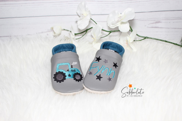 Traktor-Puschen mit Sternen