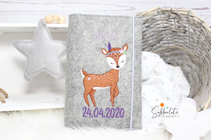 U-Heft-Hülle Boho-Reh