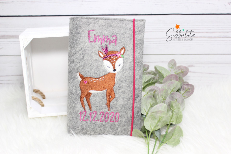 U-Heft-Hülle Boho-Reh
