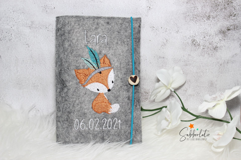 U-Heft-Hülle Boho-Fuchs