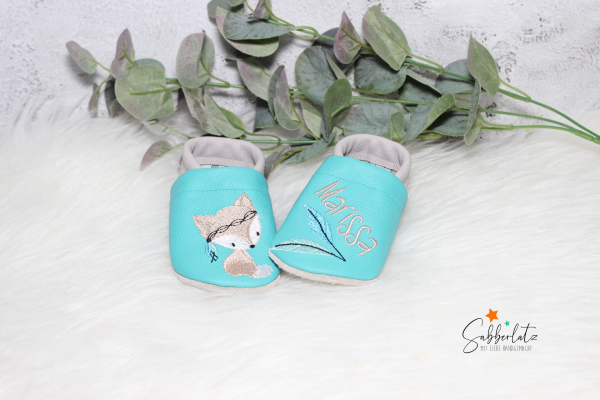 Boho-Fuchs-Puschen *Pastell*