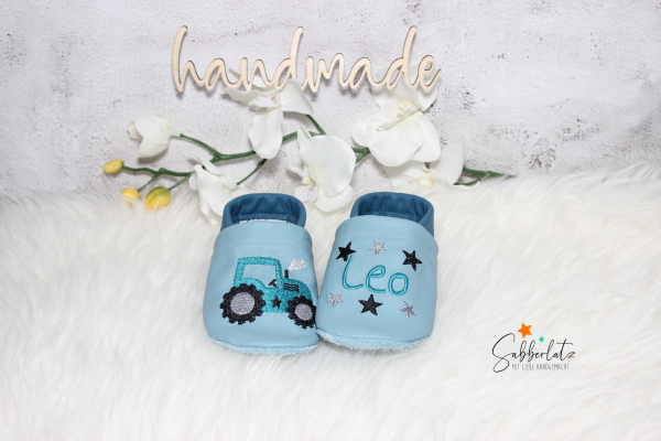 Traktor-Puschen mit Sternen