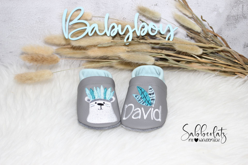 Boho-Eisbär-Puschen