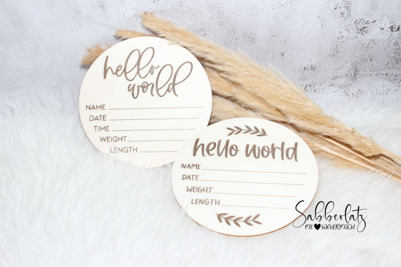 Hello World - Schild