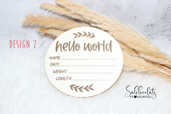 Hello World - Schild