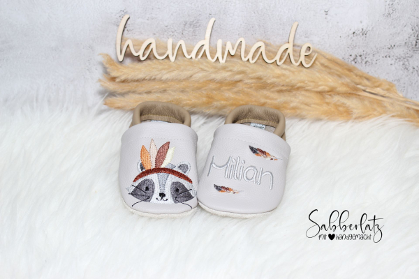 Boho-Waschbär-Puschen