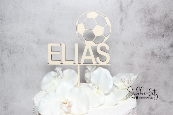 Caketopper *Fussball* mit Name