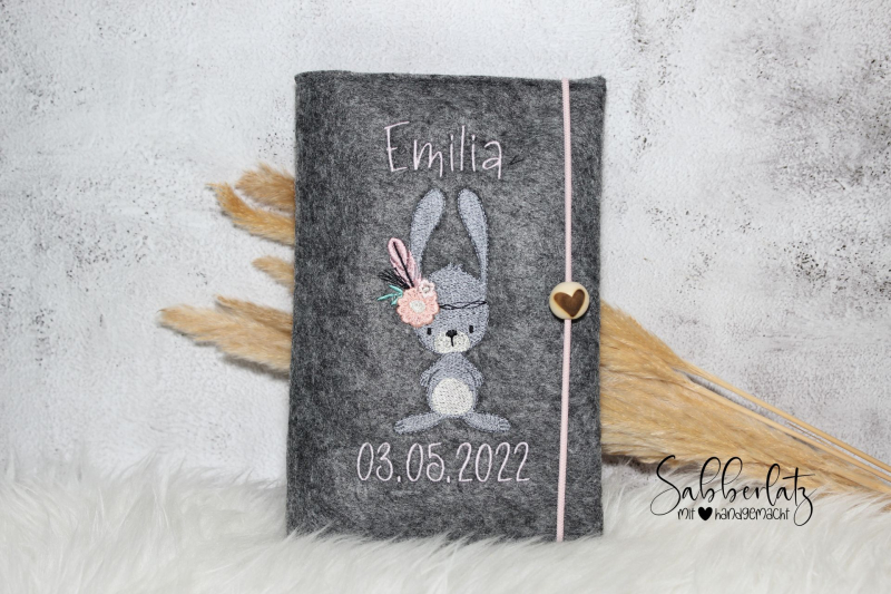 U-Heft-Hülle Boho-Hase