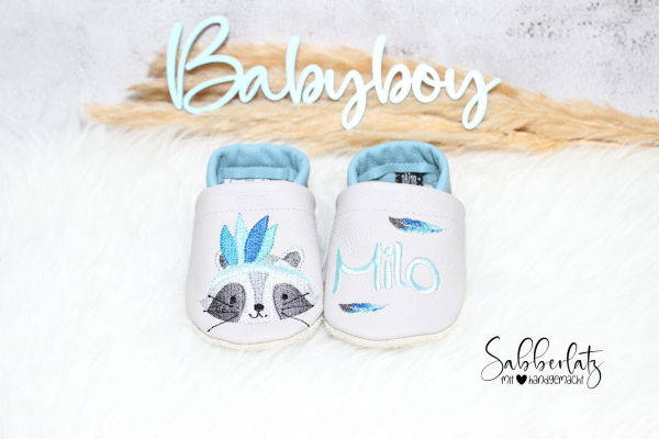 Boho-Waschbär-Puschen