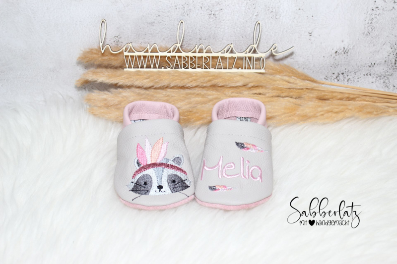 Boho-Waschbär-Puschen