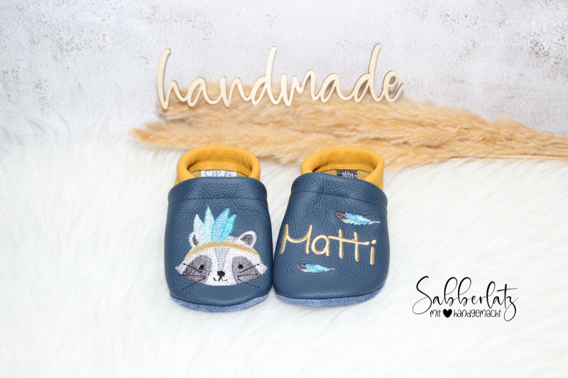 Boho-Waschbär-Puschen