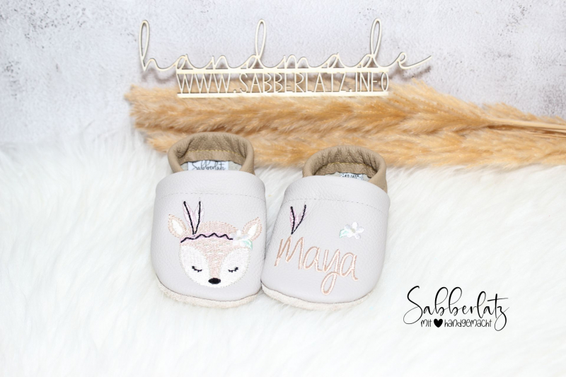 Boho-Reh-Puschen *Pastell*