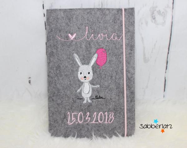 U-Heft-Hülle Hase mit Ballon