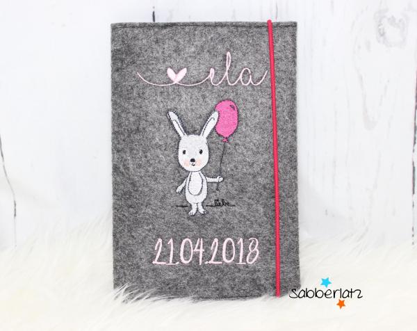 U-Heft-Hülle Hase mit Ballon