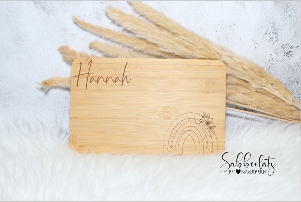 Schneidebrett Regenbogen mit Blume